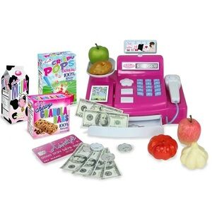 Sophia’s Cash Register, Grocery Food, Money Play Set with Sound  for 18" Dolls